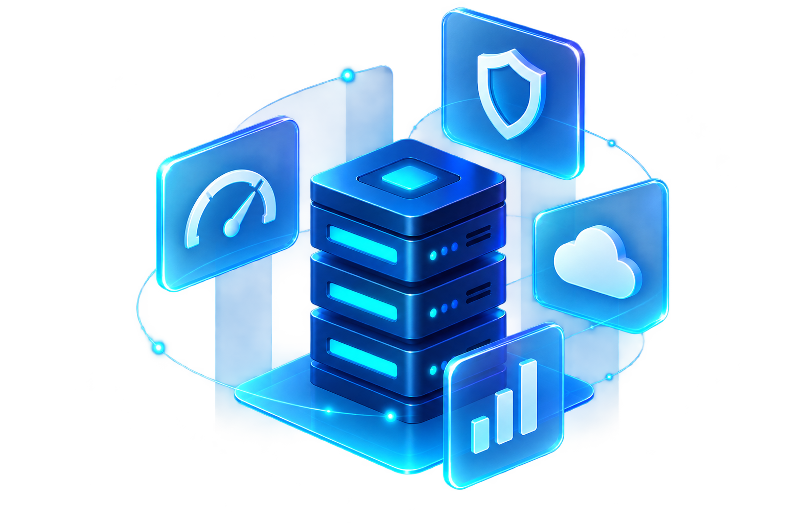 Cyber hosting infrastructure illustration
